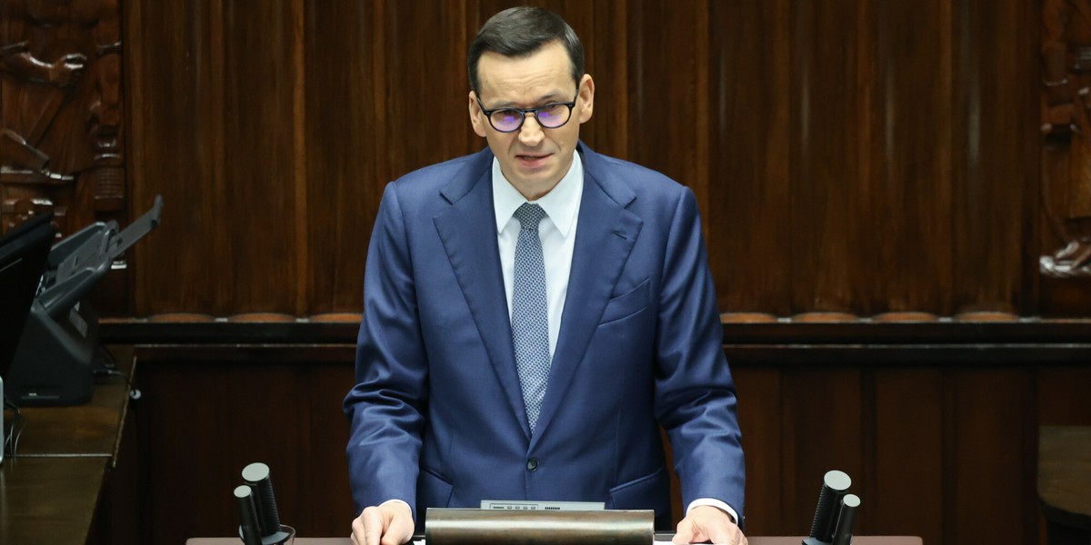 Mateusz Morawiecki wygłasza expose