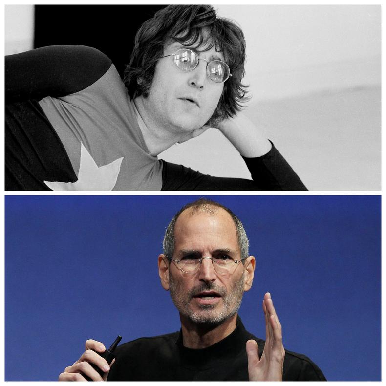 John Lennon and Steve Jobs: icons with circular glasses. Justin Sullivan / Staff/Getty Images