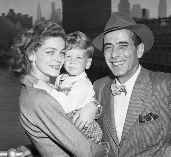 Humphrey Bogart i Lauren Bacall z synkiem Stephenem (1951)