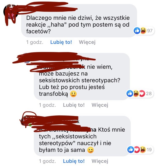 Komentarze z Facebooka.