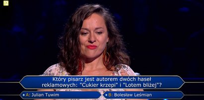 "Milionerzy" — który pisarz jest autorem dwóch haseł reklamowych: "Cukier krzepi" i "Lotem bliżej"? Psycholożka z Sopotu nie widziała