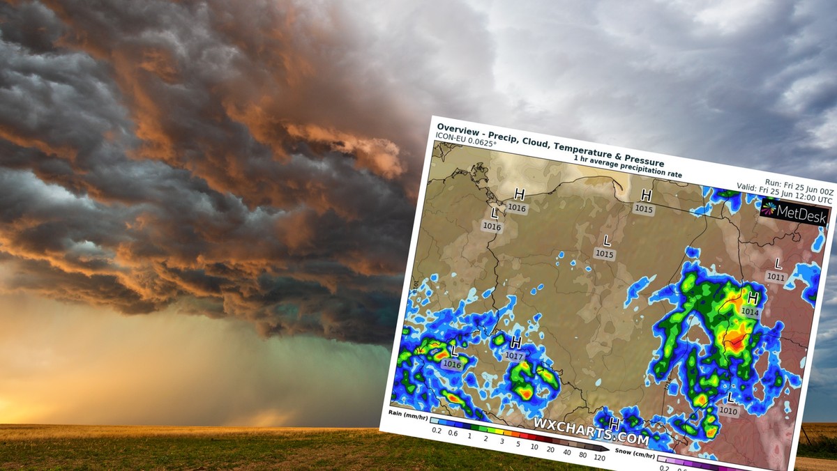 Prognoza pogody na piątek. To nie koniec burz. Silne wyładowania na wschodzie