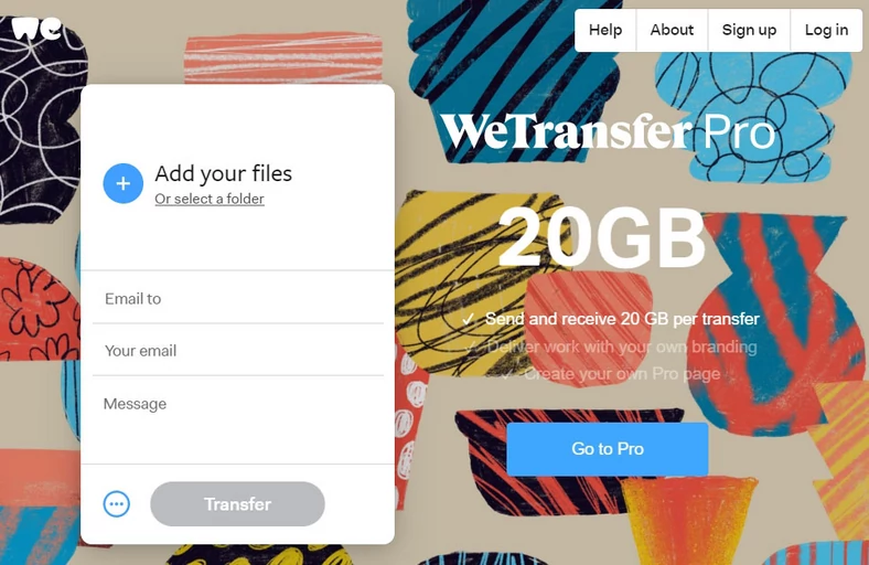 Providerzy jak WeTransfer wyspecjalizowali się w przesyłaniu plików. Gratis i bez rejestracji możemy tu szybko udostępnić innym nawet duże pliki. Nie ma jednak dysku online