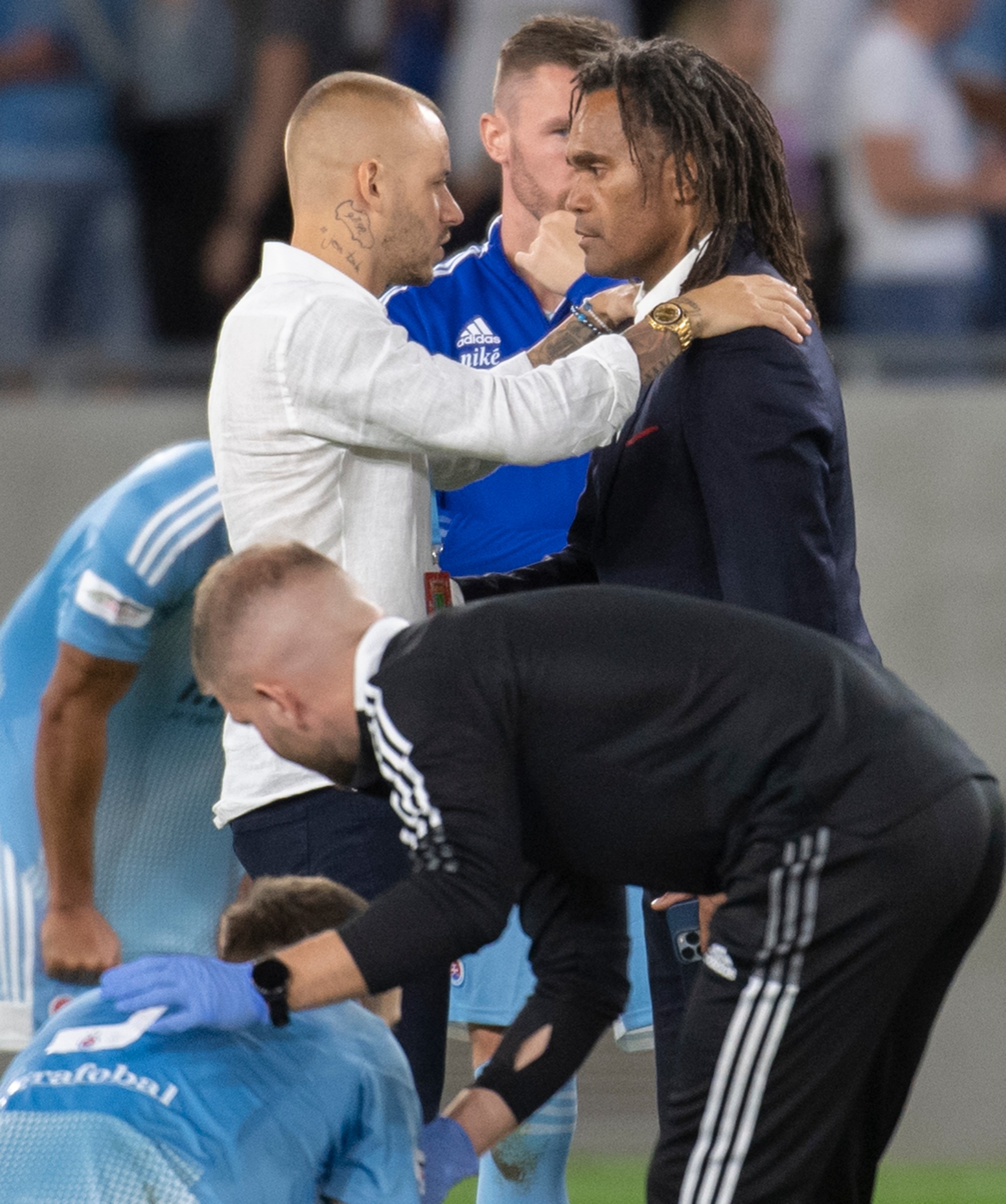 Odvetný zápas Európskej ligy: ŠK Slovan Bratislava - FC Olympiakos Pireus.