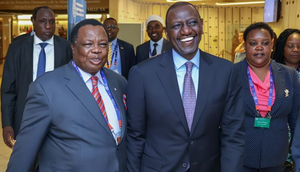 COTU SG Francis Atwoli, President William Ruto, and Labour CS Florence Bore in Geneva on Thursday, June 15, 2023