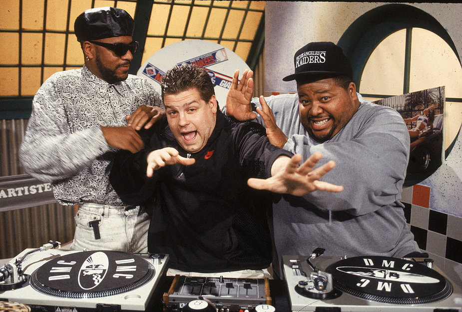 Ed Lover, Ted Demme and Andre Brown on the set "Yo!  MTV Raps"