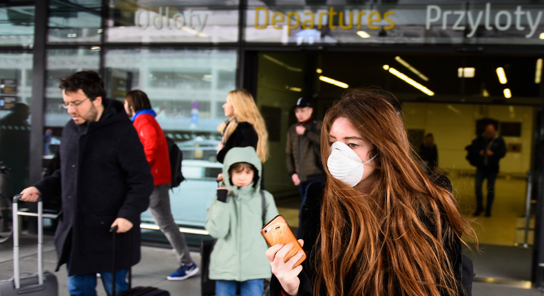 Krakow, Poland airport, coronavirus screening