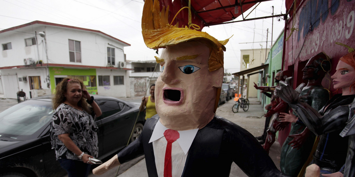 Politicians from one of Mexico's leftist parties smashed a Donald Trump piñata at a Christmas party