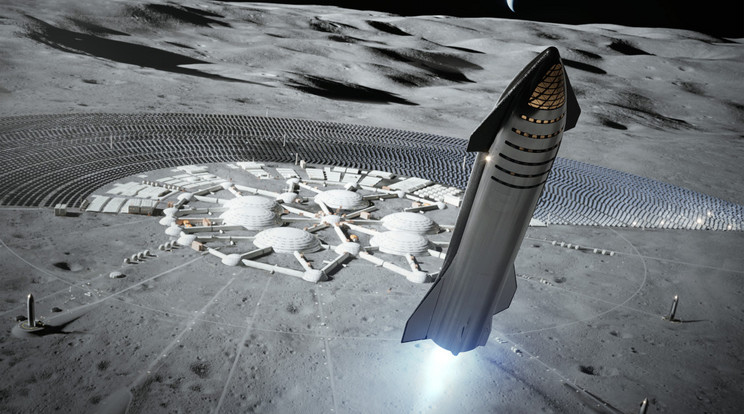 A SpaceX hatalmas űrhajója, a Starship így teljesít majd szolgálatot az űrben, ha fantáziarajz alkotójának elképzelése valóra válik. Addig azonban jópár küldtést kell teljesítenie az űripar igáslovának szánt űrjűrműnek. Az elsőre már márciusban sor kerülhet. / Fotó: NorthFotoo 