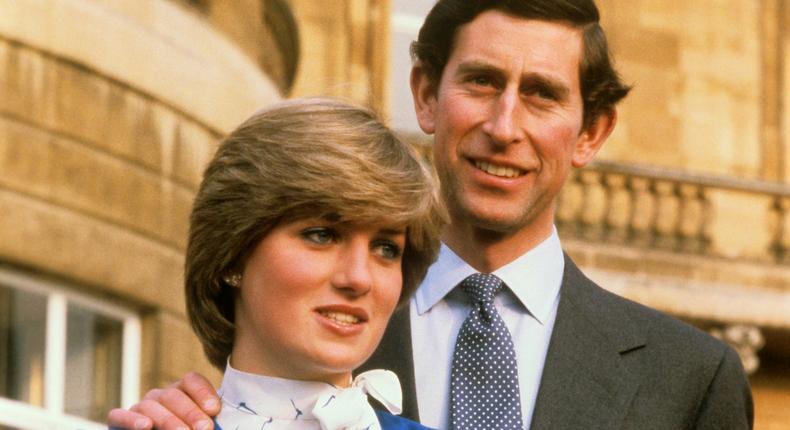 Britain's Prince Charles and Lady Diana Spencer pose together at Buckingham Palace, in this Feb. 24, 1981 file photo, following the announcement of their engagement.