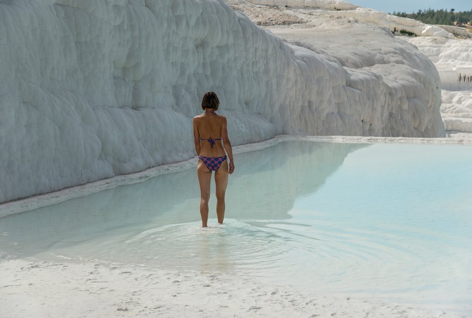 Kąpiel w naturalnym basenie, Pamukkale