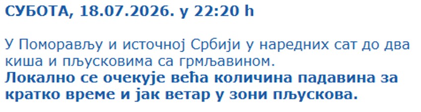 Najava RHMZ