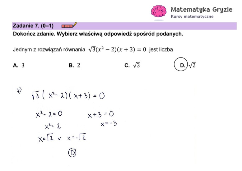 Arkusz CKE i odpowiedzi. Matematyka, poziom podstawowy formuła 2023 - zadanie 7