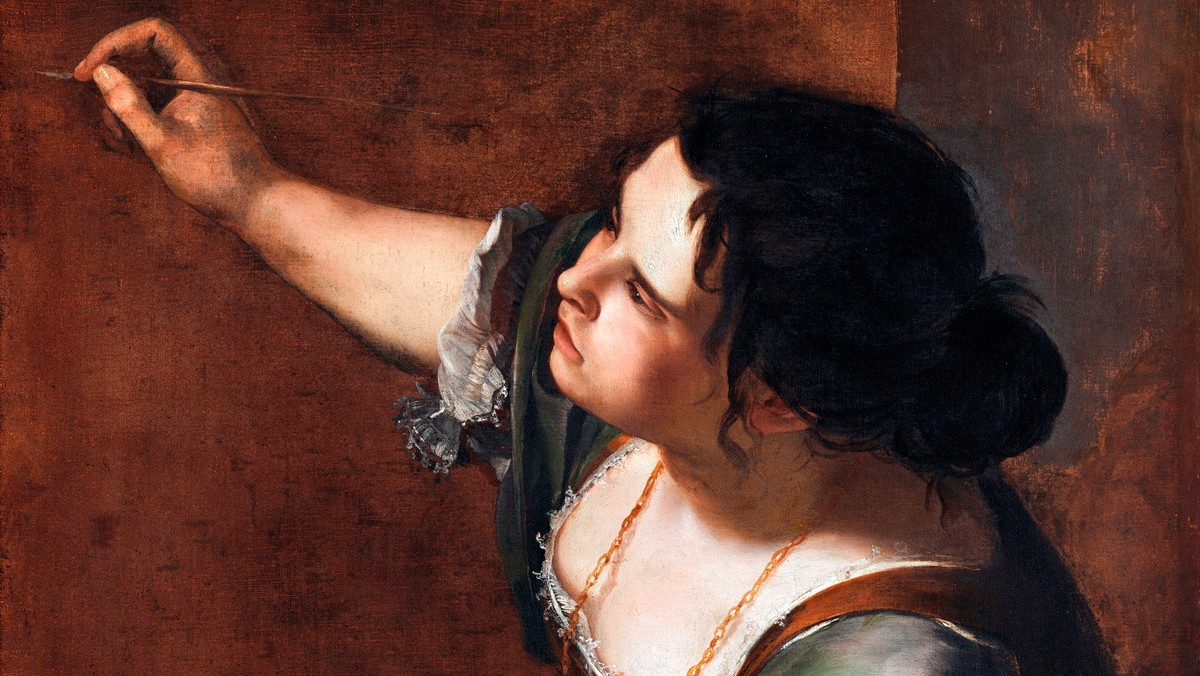 „Autoportret jako alegoria malarstwa, Artemisia Gentileschi, olej na płótnie, ok. 1638-39, w zasobach Royal Collection w Londynie.