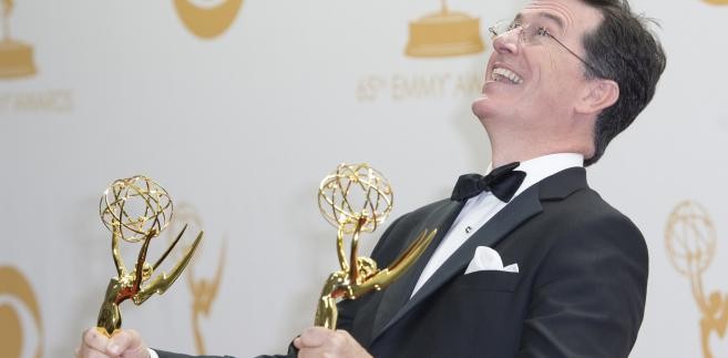Stephen Colbert ze statuetkami za program 
