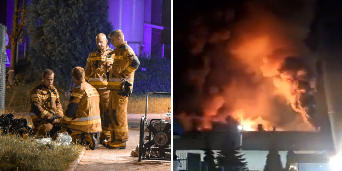 Wielki pożar w fabryce opon w Dębicy.