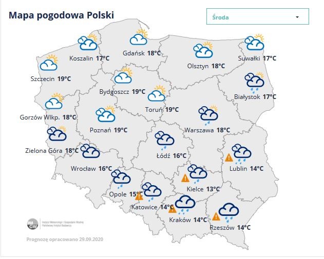 Prognoza pogody IMGW na 30 września