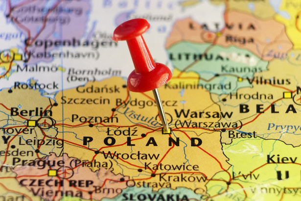 Polska, mapa, Warszawa, miasto, geografia, kraj, państwo, pinezka, stolica. / fot. Shutterstock