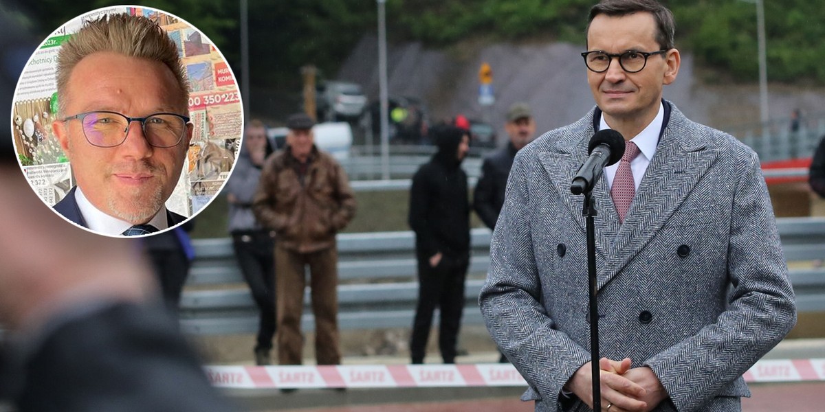 Premier Mateusz Morawiecki/Wójt gminy Ochotnica Dolna Tadeusz Królczyk.