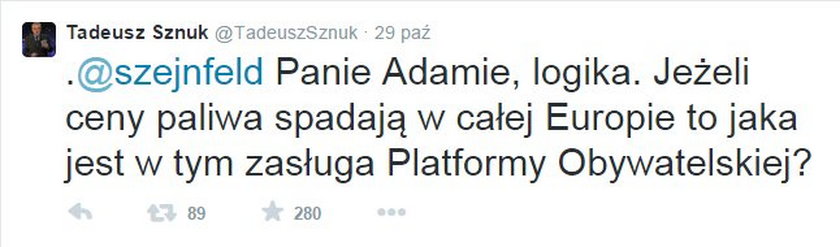 Tadeusz Sznuk na Twitterze