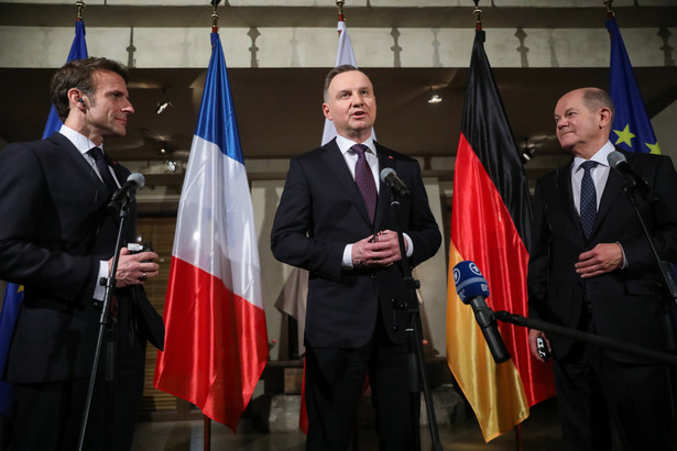 Emmanuel Macron, Andrzej Duda, Olaf Scholz