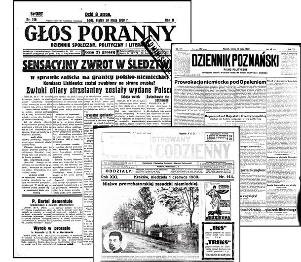 Prasa w maju i czerwcu 1930 r. obszernie komentowała wydarzenia pod Opaleniem