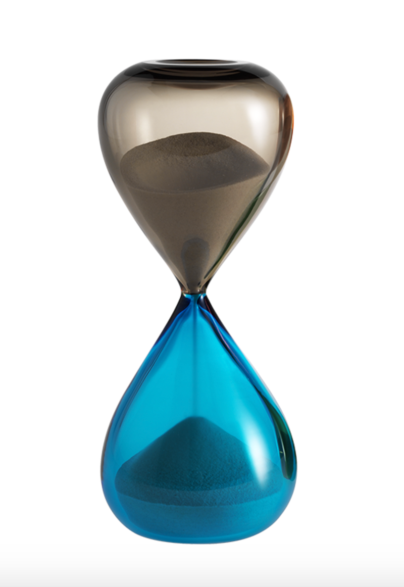 «Clessidra»-Sanduhr von Fulvio Bianconi und Paolo Venini für Venini in Aquamarin und Grau für rund 763 Franken.