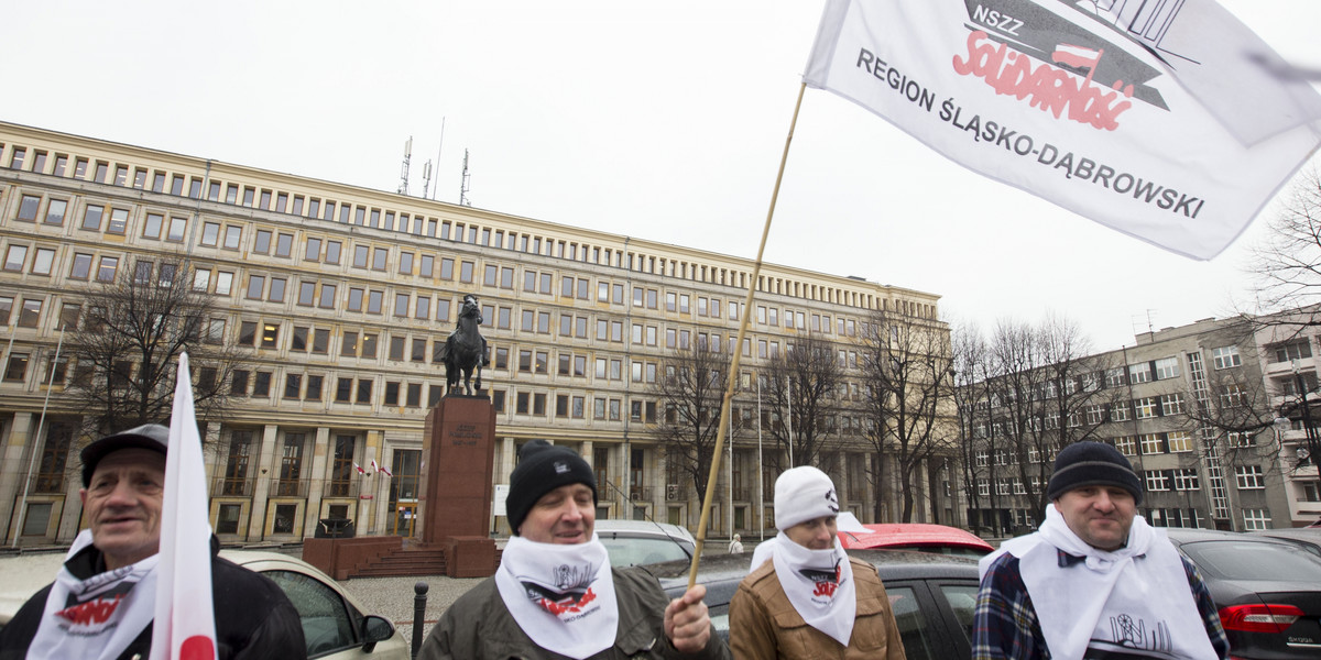 górnicy protest kopalnia katowice