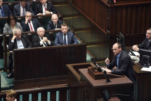 Paweł Kukiz podczas posiedzenia Sejmu