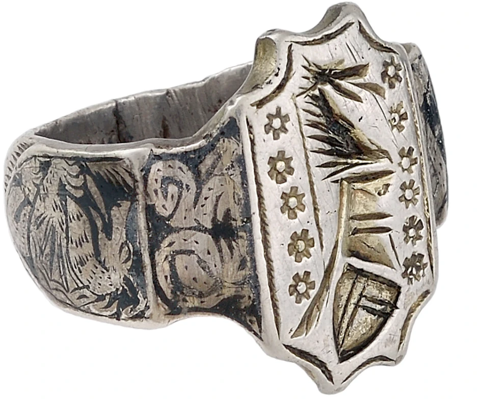 Viteški prsten XV vek, srebro, nijelo, Muzej primenjene umetnosti