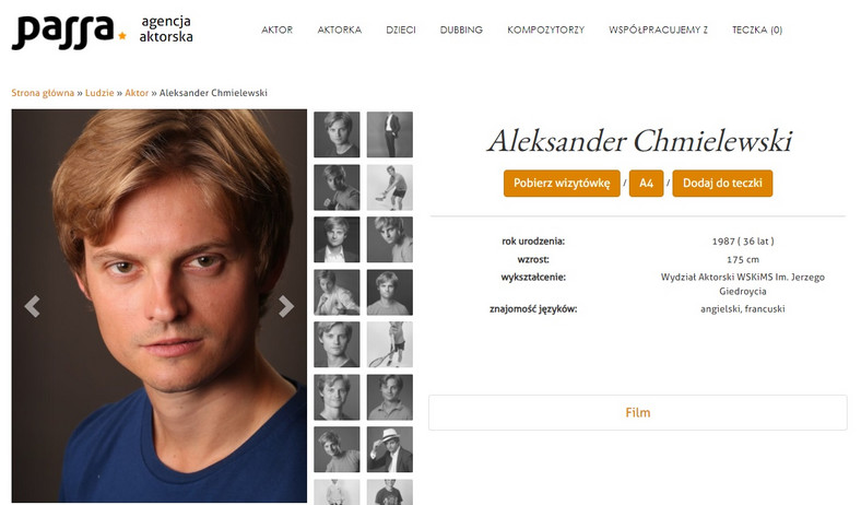 Aleksander Chmielewski profile on the agency's website
