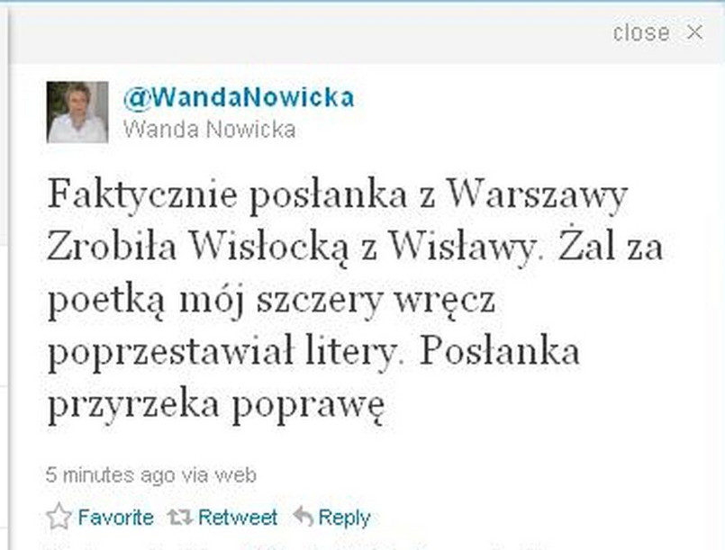 Wanda Nowicka na Twitterze