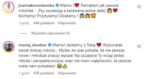 Syn i synowa Dowbor przekazują jej słowa wsparcia na Instagramie