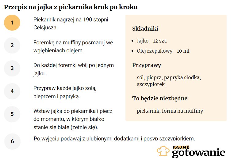 Przepis na jajka z piekarnika