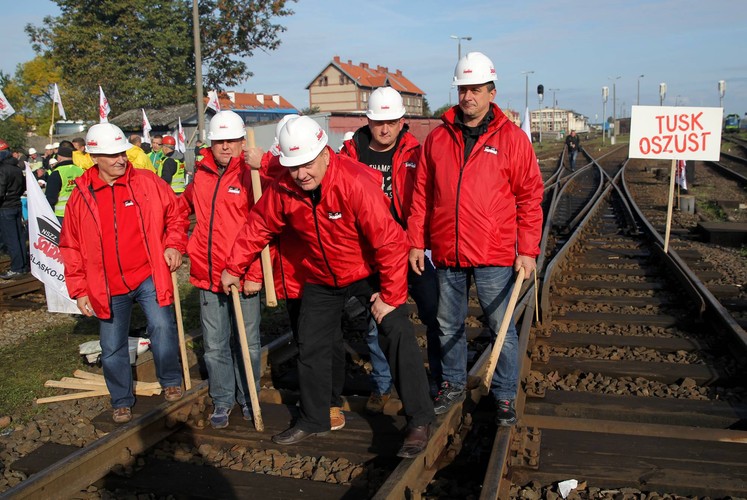 Górniczy protest w Braniewie