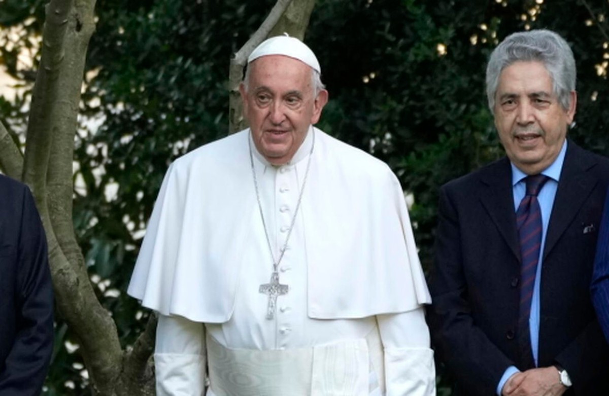 Pope Francis prays in the Vatican Gardens for peace in the Middle East