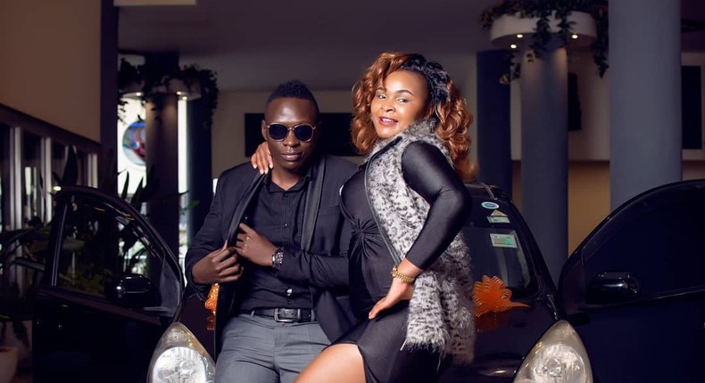 Kiss FM presenter Oga Obinna in a past photo with one of his baby mamas