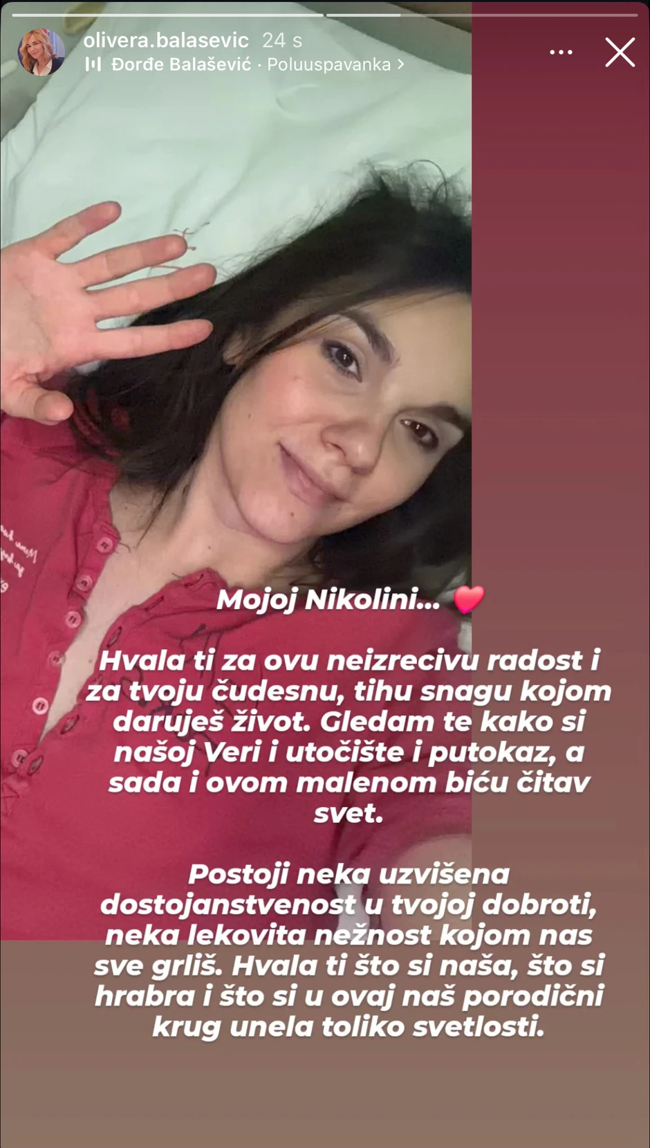 Nikolina Balašević u porodilištu 