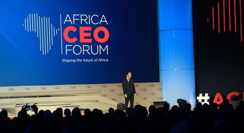 Amir Ben Yahmed, President and Founder Africa CEO Forum, giving opening remarks at the ACF2019 (Twitter/RadissonKigali)