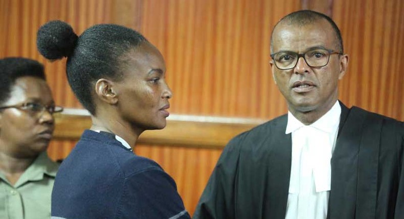 Sarah Wairimu Cohen with her lawyer Philip Murgor