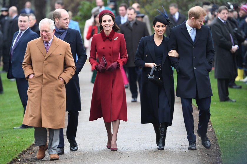 Members of Royal family arrive at St Mary Magdalene's church for the Royal Family's Christmas Day se