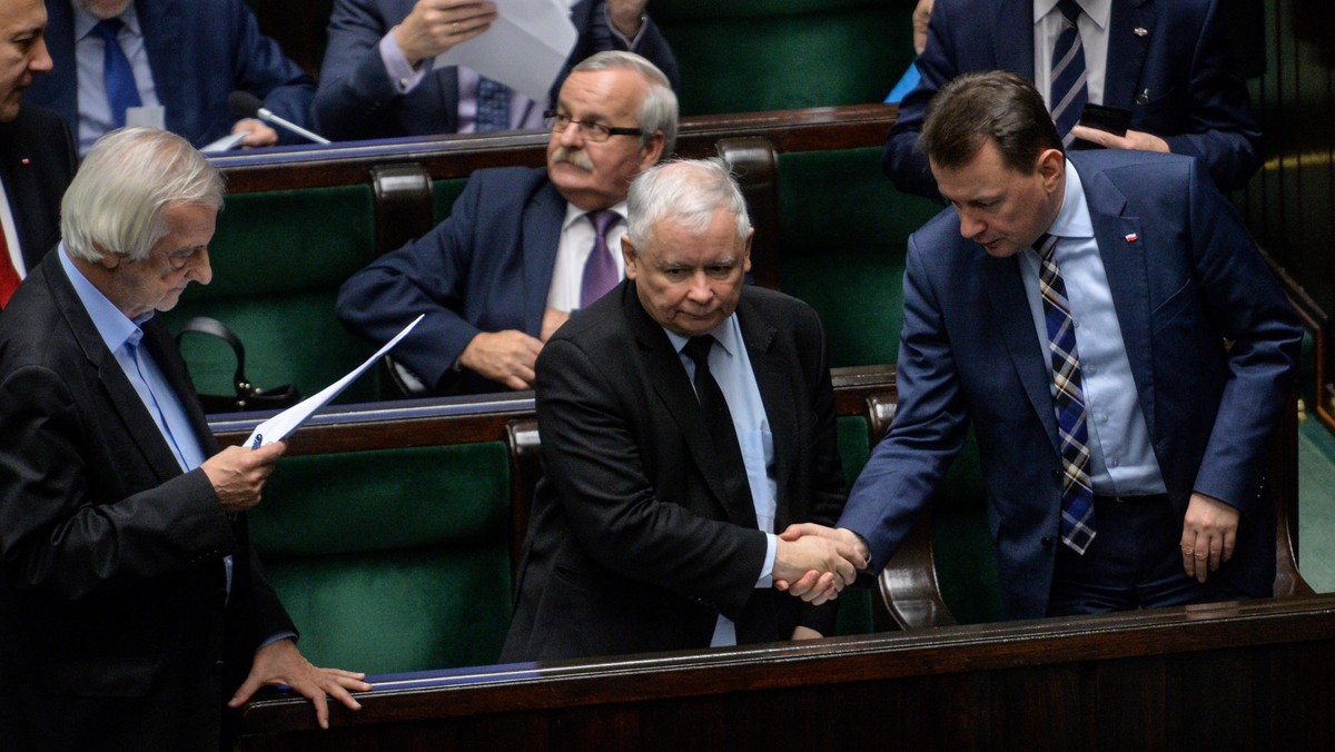 Ryszard Terlecki, Leonard Krasulski, Jarosław Kaczyński, Mariusz Błaszczak 