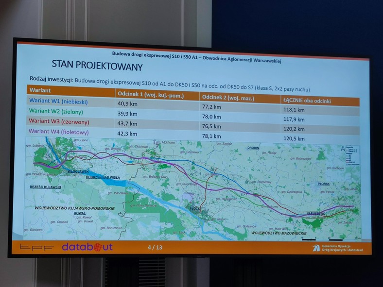 Planowany przebieg drogi S10