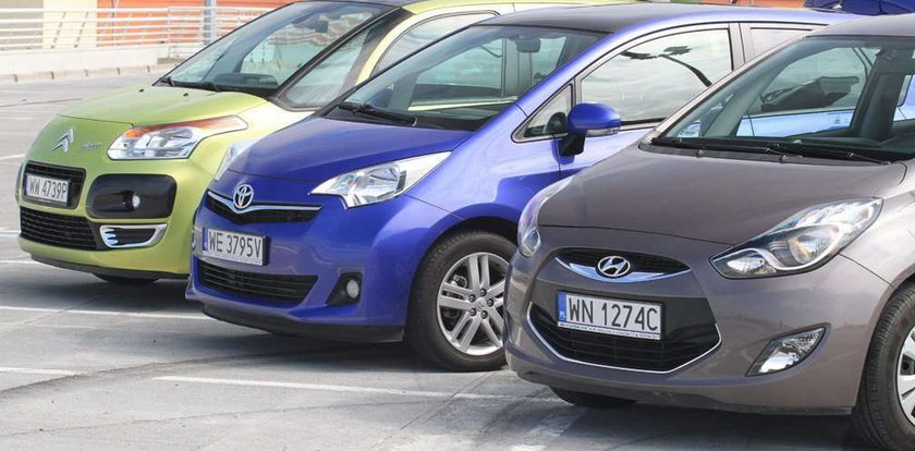 Toyota Verso S kontra Hyundai ix20 i Citroen C3 Picasso