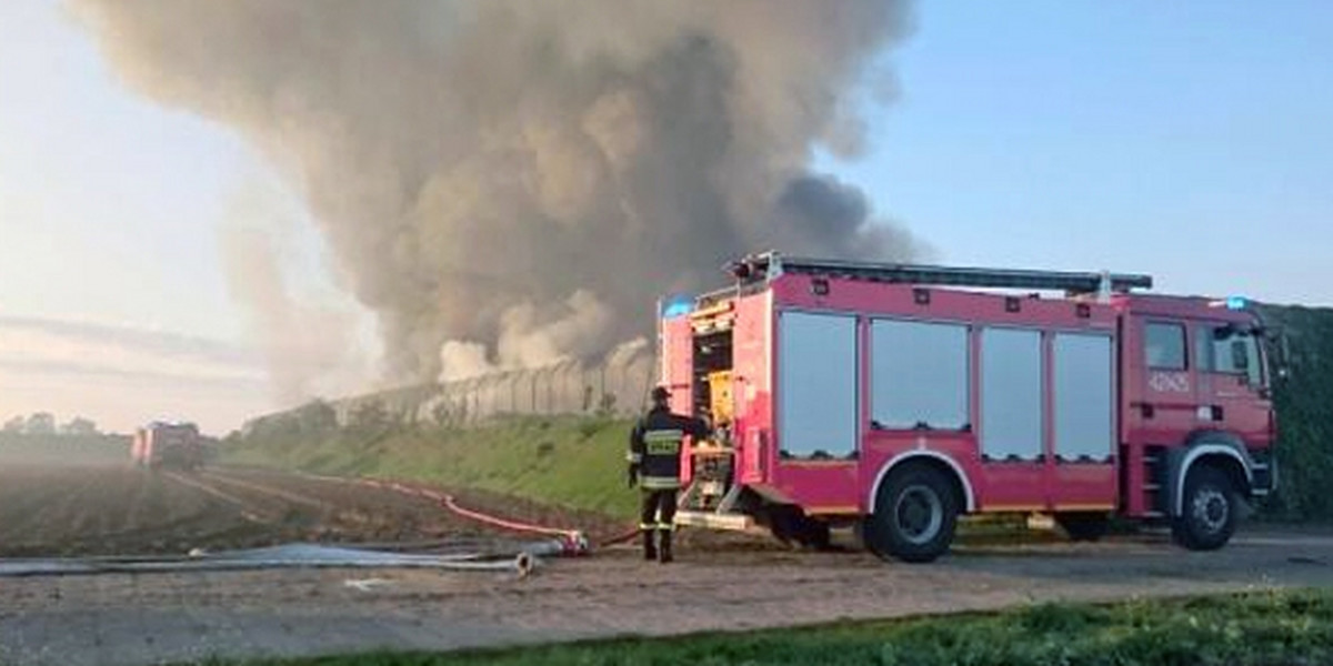 Gigantyczny pożar wysypiska śmieci w Dąbrówce Wielkopolskiej