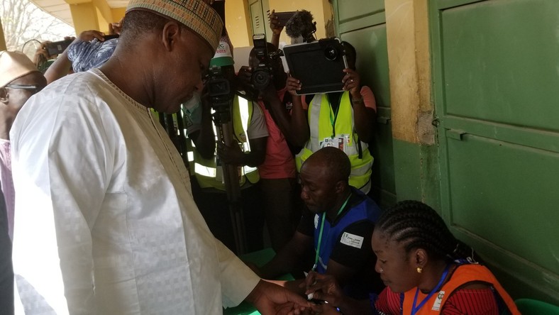 Yakubu Dogara casts his vote