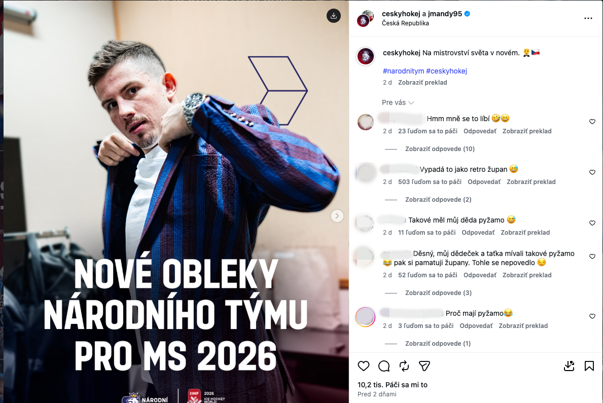 Reakcie na obleky českých hokejistov. 