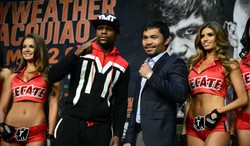 Manny Pacquiao i Floyd Mayweather stanęli twarzą w twarz. ZDJĘCIA