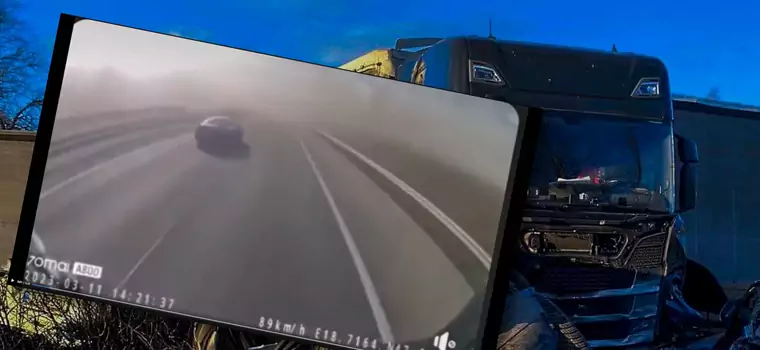 Burza pyłowa na węgierskiej autostradzie. Szokujące nagranie z kabiny ciężarówki