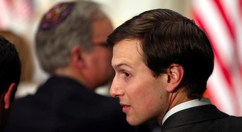 White House Senior Advisor Jared Kushner attends a swearing in ceremony for U.S. Ambassador to Israel David Friedman at the Executive office in Washington, U.S., March 29, 2017.